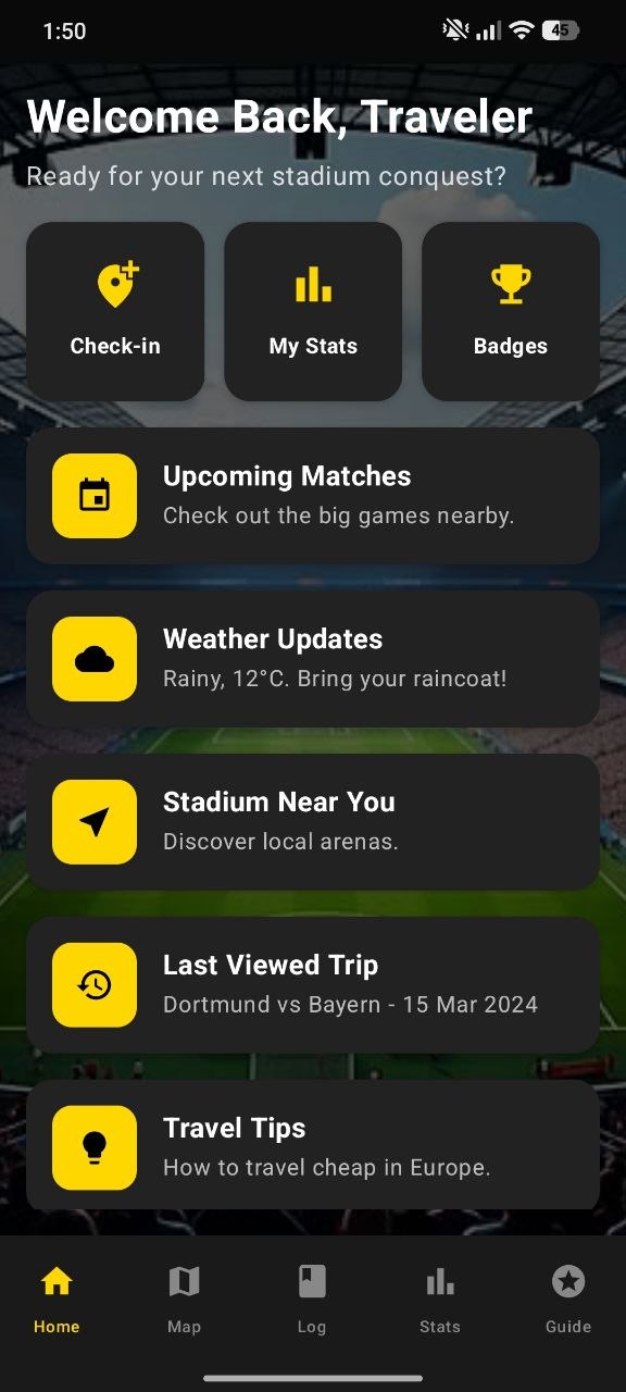 Misil Stadium Tracker app preview
